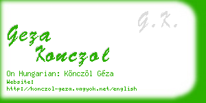 geza konczol business card